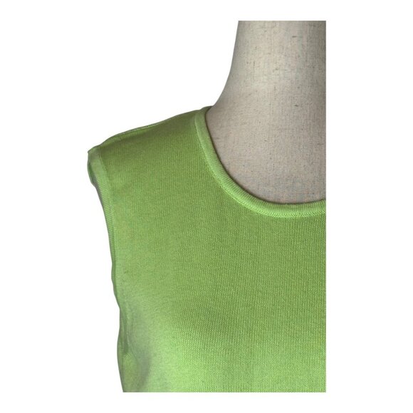 Lilly Pulitzer Tank Top Women Small Green Knit Cotton Crew‎ Neck Preppy Coastal - Picture 5 of 11